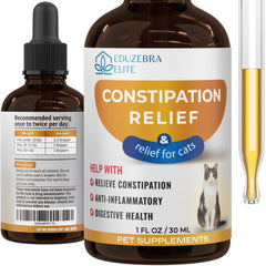 EDUZEBRA pour chat, relief constipation, flacon pratique pour dosage facile.