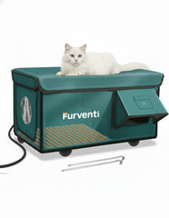 eekkii: maison chat extérieure chauffée avec portes duales pour confort et accès facilité.