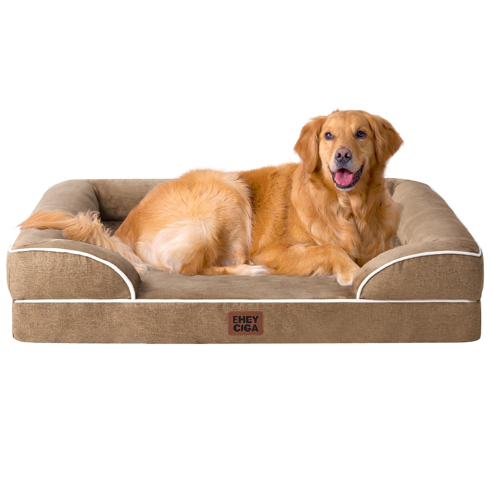 Lit orthopédique EHEYCIGA XL pour chien: mousse mémoire pour un soutien homogène.