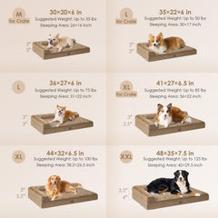 Mousse mémoire en nid dabeille EHEYCIGA pour chien, repos enveloppant.