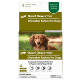 Elanco Quad Déparasitant – comprimés à mâcher goût boeuf pour chiens, faciles à donner.