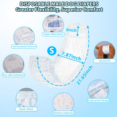 ELEGX couches chien mâle tissu respirant pour confort quotidien