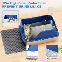Ellenpent taille XL bleu, espace généreux pour chats adultes et multi-chats.