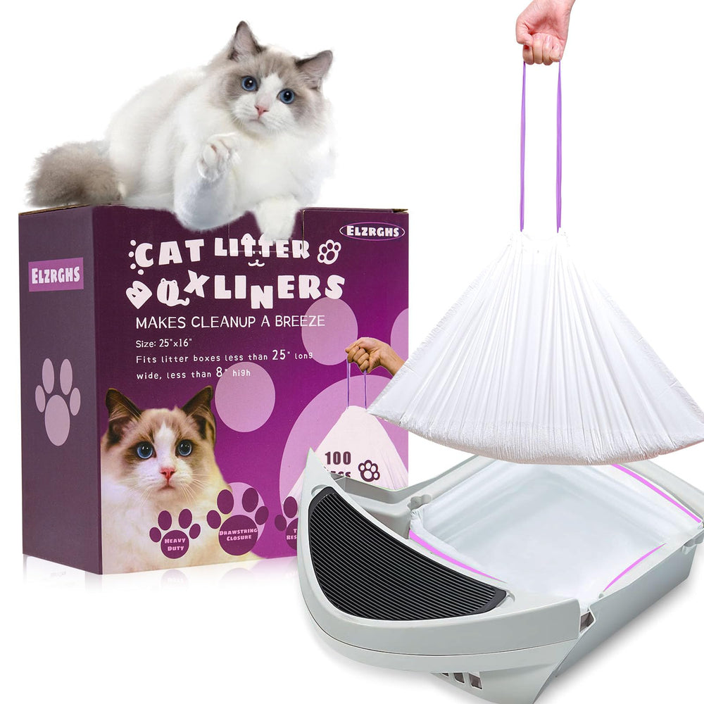 Elzrghs sacs-litiere avec lacets, scellage pratique pour limiter les odeurs.