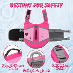 EMUST gilet sauvetage chien reglages et boucles rapides pour ajustement sûr.