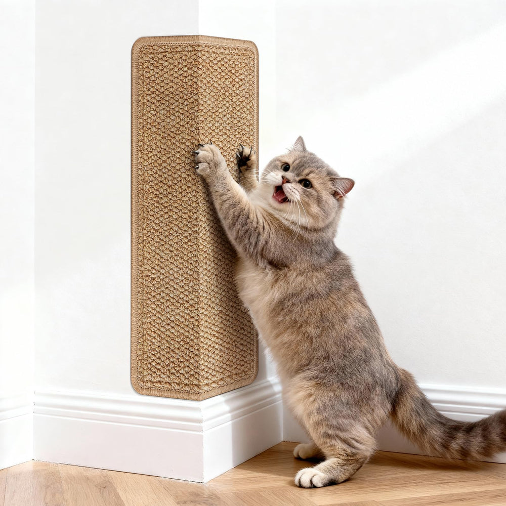 ENONCI grattoir-de-coign-chat mural sisal-faux: protège les coins et offre zone de grattage.