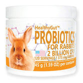 Equa Holistics HealthyGut : bouteille de probiotiques pour lapins favorisant une digestion équilibrée.