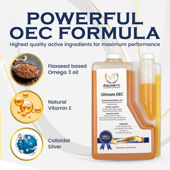 Equinety Ultimate OEC étiquette, composition naturelle sans additifs pour une alimentation consciente.