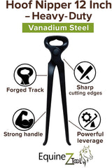 Equinez acier vanadium noir forgé, durabilité élevée pour usage quotidien.