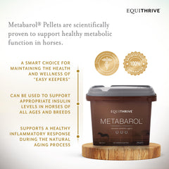Équithrive Metabarol: granules visibles, faciles à incorporer dans l'alimentation quotidienne