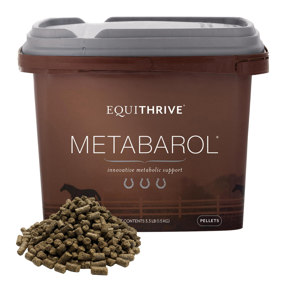 Équithrive Metabarol: emballage clair pour faciliter l'ajout à la ration