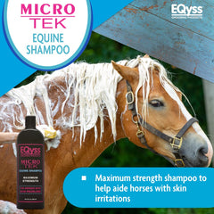 Eqyss Micro-Tek Shampoing Équin – lavage des zones irritées sans agresser la peau.