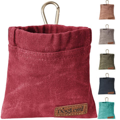 ETIAL sac-gourmandises chien rouge, friandises accessibles lors des promenades.