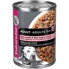 Boîte Eukanuba Adulte Agneau et Riz, conserve pour soutenir les muscles et l’énergie.