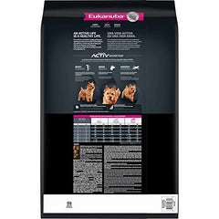 Eukanuba: croquettes au poulet pour petites races, protéine de qualité.