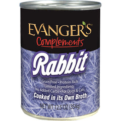 Evanger's Complements Rabbit en boite 12,5 oz, repas humide pratique et savoureux.