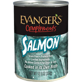 Evanger's Complements Saumon: boîte ouverte prête à servir pour chien et chat sensibles.