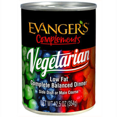 Evanger’s Dîner Végétarien ingrédients frais: légumes et fruits pour digestion équilibrée.
