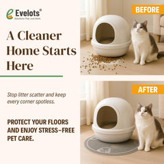 Evelots Tapis Litière Chat dos anti-débordement protège le sol