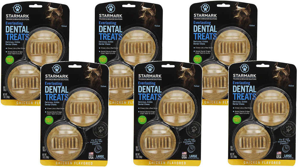 Friandises Everlasting grandes au poulet avec rainures dentaires, favorisant la mastication.