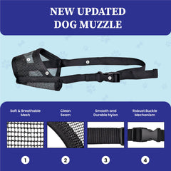 Evollax muselière pour chien petit, design non restrictif permet boire et haleter librement.