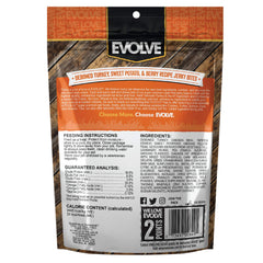 Friandises Evolve dinde desossees moelleuses, texture tendre pour chiens sensibles.