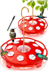 eWonLife, assiette ronde rouge, attire les colibris à distance.