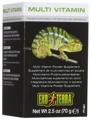Exo Terra Poudre Multivitamine mélangée à fruits et légumes pour compléter l'alimentation.
