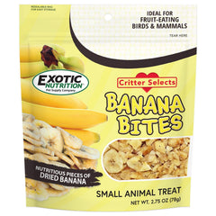 Exotic Nutrition Bouchées de Banane — emballage pratique pour le rangement et la dégustation.