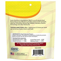 Exotic Nutrition Calendula – animal en train de mâcher, friandise naturelle.