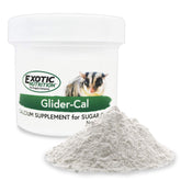 Exotic Nutrition Glider-Cal en pot, poudre ultra-fine pour compléter l'apport en calcium des diables-volants sucrés.