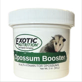 Exotic Nutrition Opossum Booster, bouteille-poudre, soutien nutritionnel quotidien pour opossums.