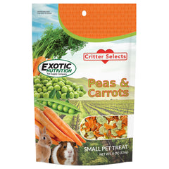 Exotic Nutrition pois et carottes en sachet 8oz, friandise saine.