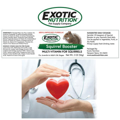 Exotic Nutrition Squirrel Booster – sante-digeste: levure Saccharomyces pour une digestion saine.