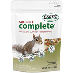 Exotic Nutrition Squirrel Complete dans un bol, alimentation équilibrée pour écureuils de compagnie.