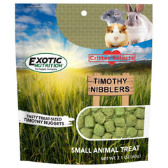 Timothy Nibblers dans l'emballage, friandise saine et croustillante pour vos petits animaux.
