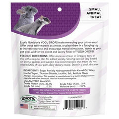 Récompense douce lors du dressage avec Exotic Nutrition Yogu Drops.
