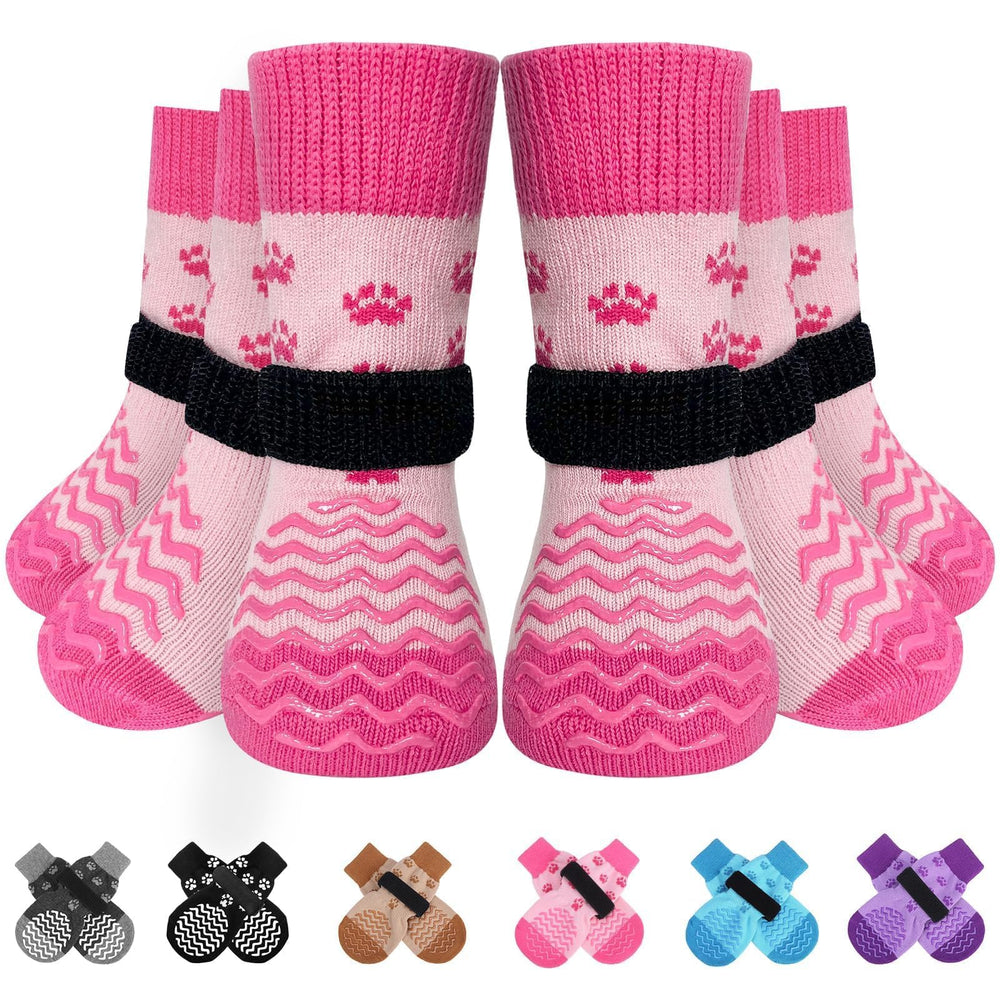 Chaussettes anti-glisse Expawlorer pour chiens, adhérence améliorée sur sols lisses.