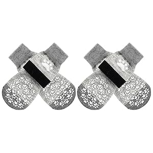 EXPAWLORER chaussettes anti-léchage pour chien, traction sur sol lisse, aide à éviter le glissement.