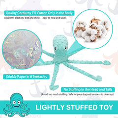 EXPAWLORER Pieuvre pour chien, jouet interactif avec pattes longues pour stimulation.