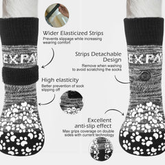 EXPAWLORER chaussettes traction sur bois, aide à prévenir les chutes.