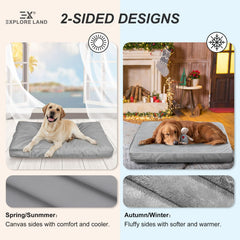 Explore Land housse lit chien douceur peluche gris, confort accru