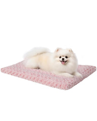 Exsnugy-tapis-lit-chien-rose-rectangulaire: surface douce pour le repos.