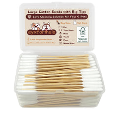 eyxformula batonnets coton long 6 pouces: nettoyage en profondeur en douceur pour oreilles d'animaux.