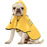 Ezierfy imperméable pour chien avec capuche jaune et bandes réfléchissantes pour sorties nocturnes.