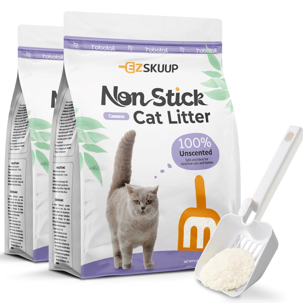 EZSKUUP litière chat cassava : formation de grumeaux rapide pour nettoyage facile