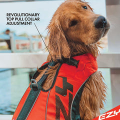 Gilet DFD X2 EzyDog rose: poignée robuste facilitant l’assistance du chien.