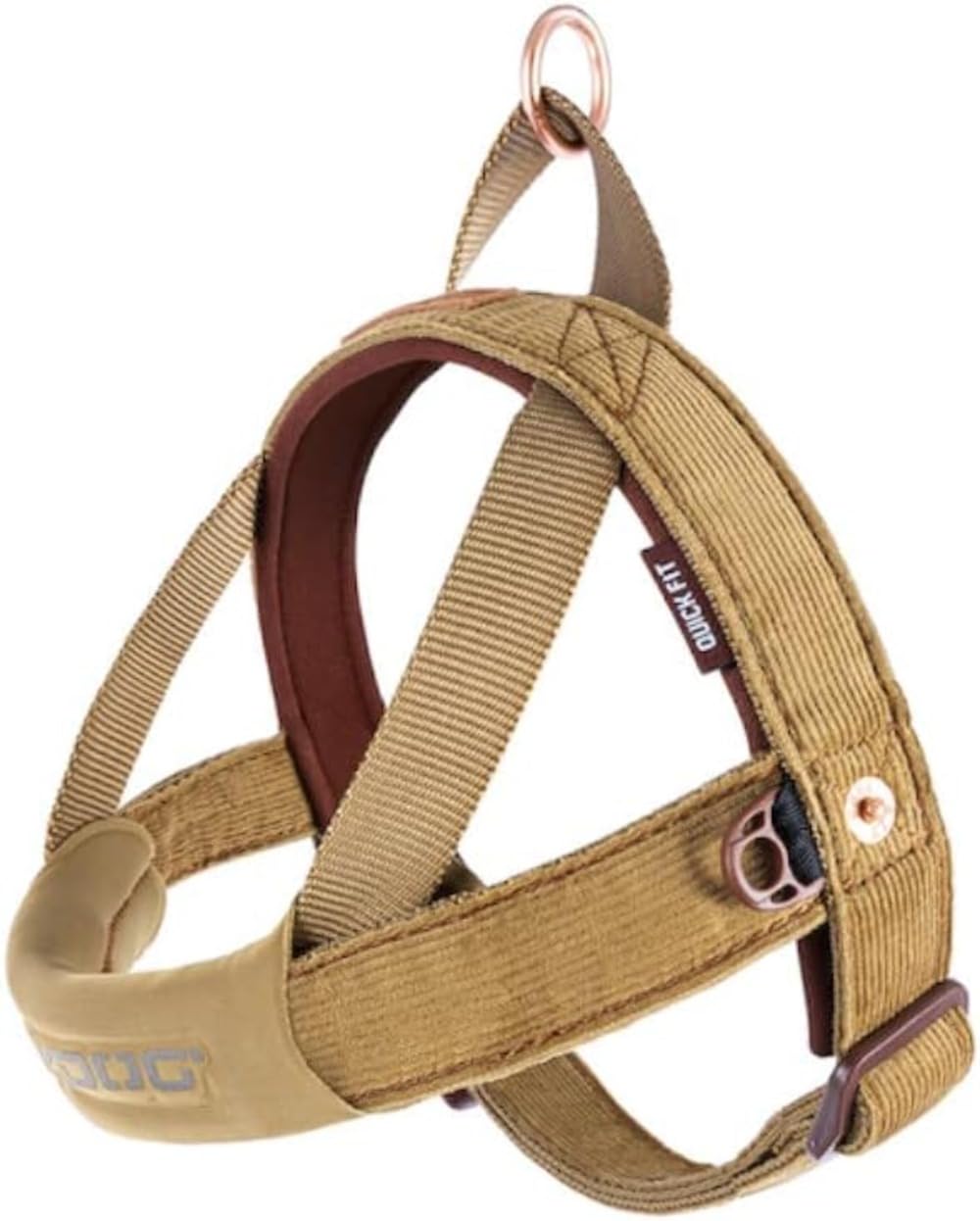 Harnais EzyDog Quick Fit sans tirage pour controle fluide en promenade.