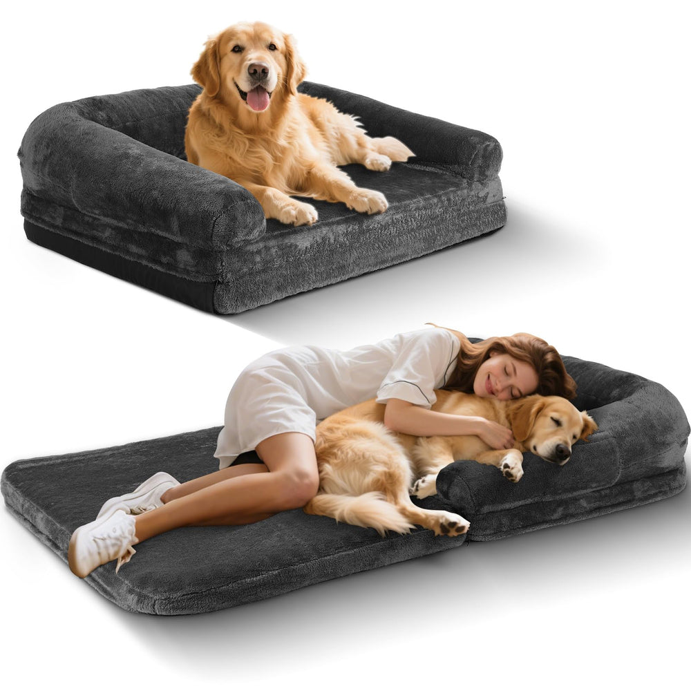 FAHKNS lit-dog-humain-pliable ouvert avec grand espace de repos
