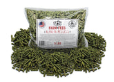 Family Farm and Feed alfalfa pellets 5 lb, emballage clair, pratique et protéinée.